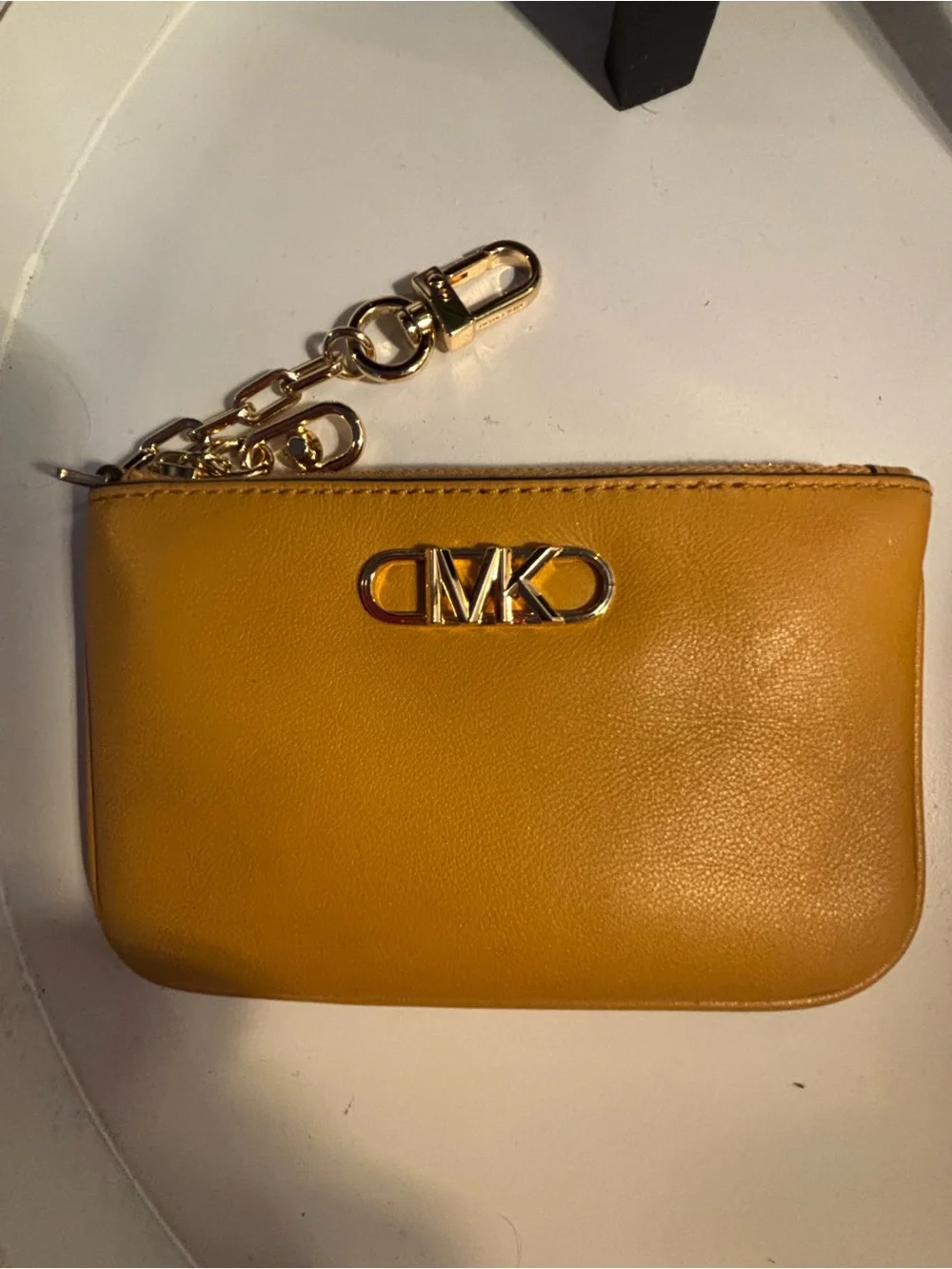 Michael Kors Parker Leather Key Card Holder Wallet - Marigold